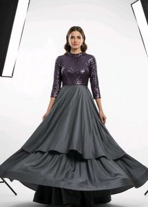 Elegant Sequin &amp; Gray Dress