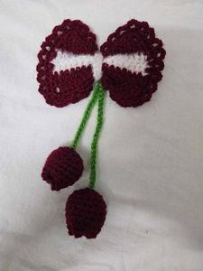 Crochet Handmade tulip bow  hair clip
