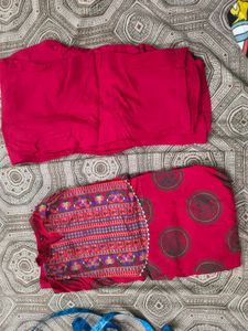 New Majenta Printed Kurta Set in xl size