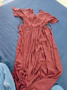 Elegant Empire Waist Dress mauve colour trending