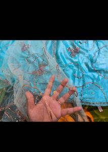 new Blue Embellished Lehenga