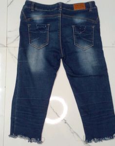 Blue Knee Length Jeans
