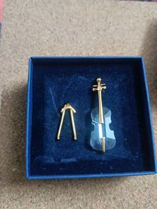 Swarovski Crystal Guitar With Box
