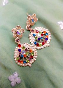 Colorful Gemstone Flower Drop Earrings