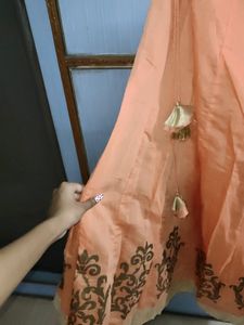 Women Falred Round Skirt With Dupatta Set