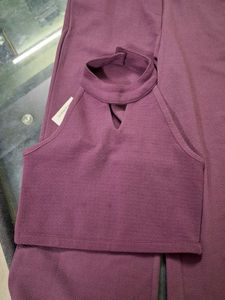 Purple Crop Top &amp; Pant Set