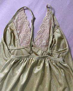 Satin Nightie Slip With Gown