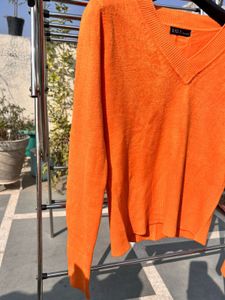 Stylish Orange Knit Sweater