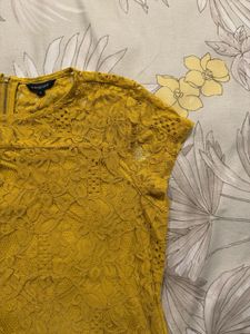 WESTSIDE Lace Tops - Blue &amp; Mustard