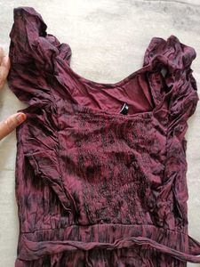 Stylish Maroon Jumpsuit ( need iron)