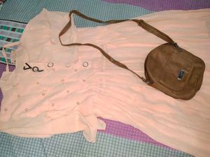 Brown Handbag and  dress combo