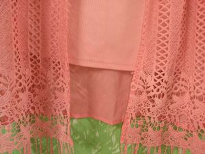Peach Top with Lace Shrug