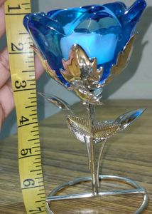 Blue Candle Holder (free Candle)