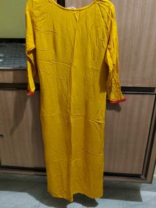 Yellow Embroidered Kurta