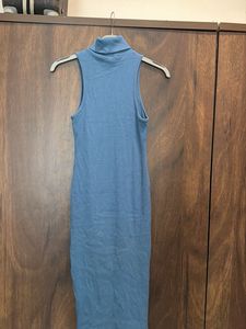 Blue Sleeveless Midi Dress