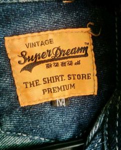 Y2K Distressed Denim Jacket Size M Vintage Korean
