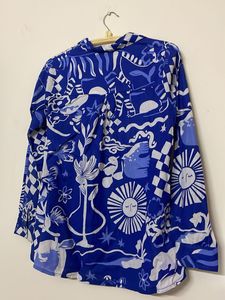 Max Printed Blue Shirt Women
