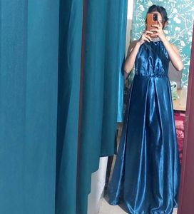 Teal Halter Maxi Dress