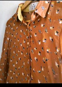 Tan Floral Shirt
