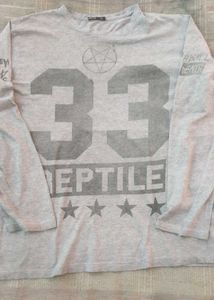 Graphic  Grey  Print T-Shirt