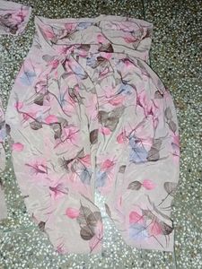 Multi Colour Crape Silk Suit