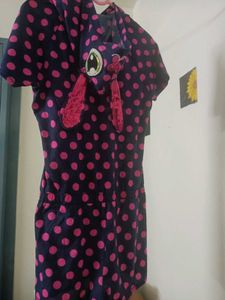Cute Polka Dot JUMPSUIT with Animal Cap