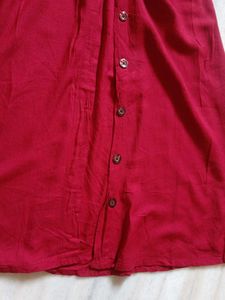 Red Off-Shoulder Kurti