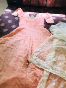 PEACH ROYAL GOWN  DUPATRA