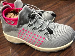 Stylish Gray &amp; Pink Sneakers Kids Size UK 6