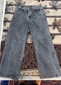 Acid Wash Wide Leg Jeans