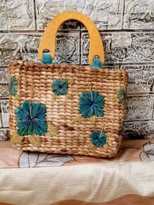 Woven Floral Handbag