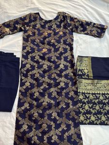 Royal Blue Banarasi Suit Set