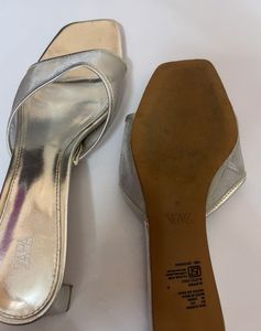 ZARA Silver Heels