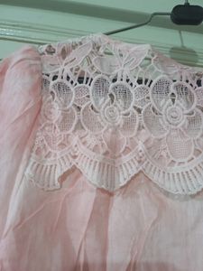 light pink top with lace