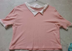 Cute Pink Collared Top