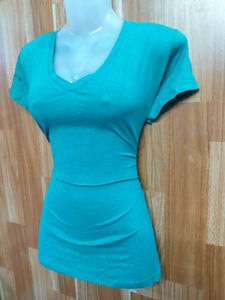 Teal V-Neck T-Shirt