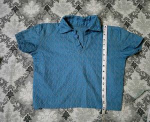 Blue Collar Crop Top
