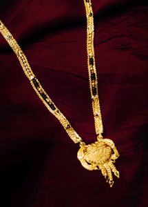 1 Gram Golden Mangalsutra Necklace With Earrings