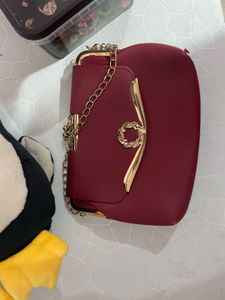 Red Clutch with Chain