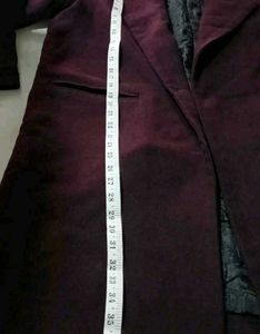 woolen heavy Burgundy knee length coat