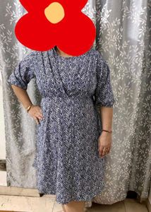 Beautiful blue with white stripes dress