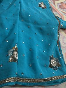 Sparkling Blue Saree