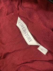 Maroon Tie-Neck Top