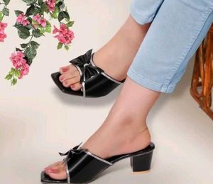 Black Bow Heeled Sandals