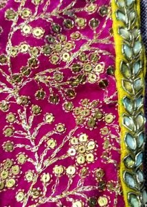 Embroidered Trim Kundan Work