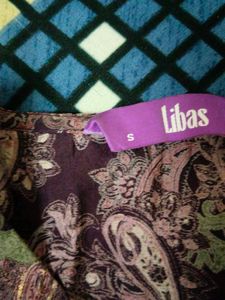 Purple Libas Kurti ~~with Strips Pattern
