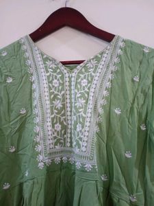 Green Embroidered Kurta set