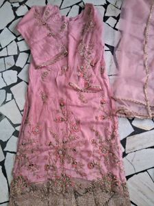 Pink Embroidered Kurta Set