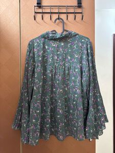 Floral Print Green Top