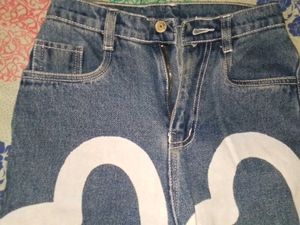 Heart Pattern Jeans